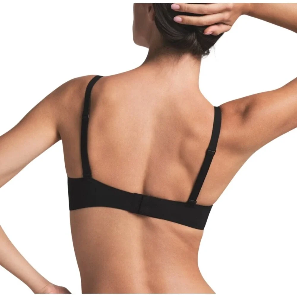 Skims Naked Plunge Bra BR-PLG-1865 Onyx Black Size Large Seamless Underwire-Free